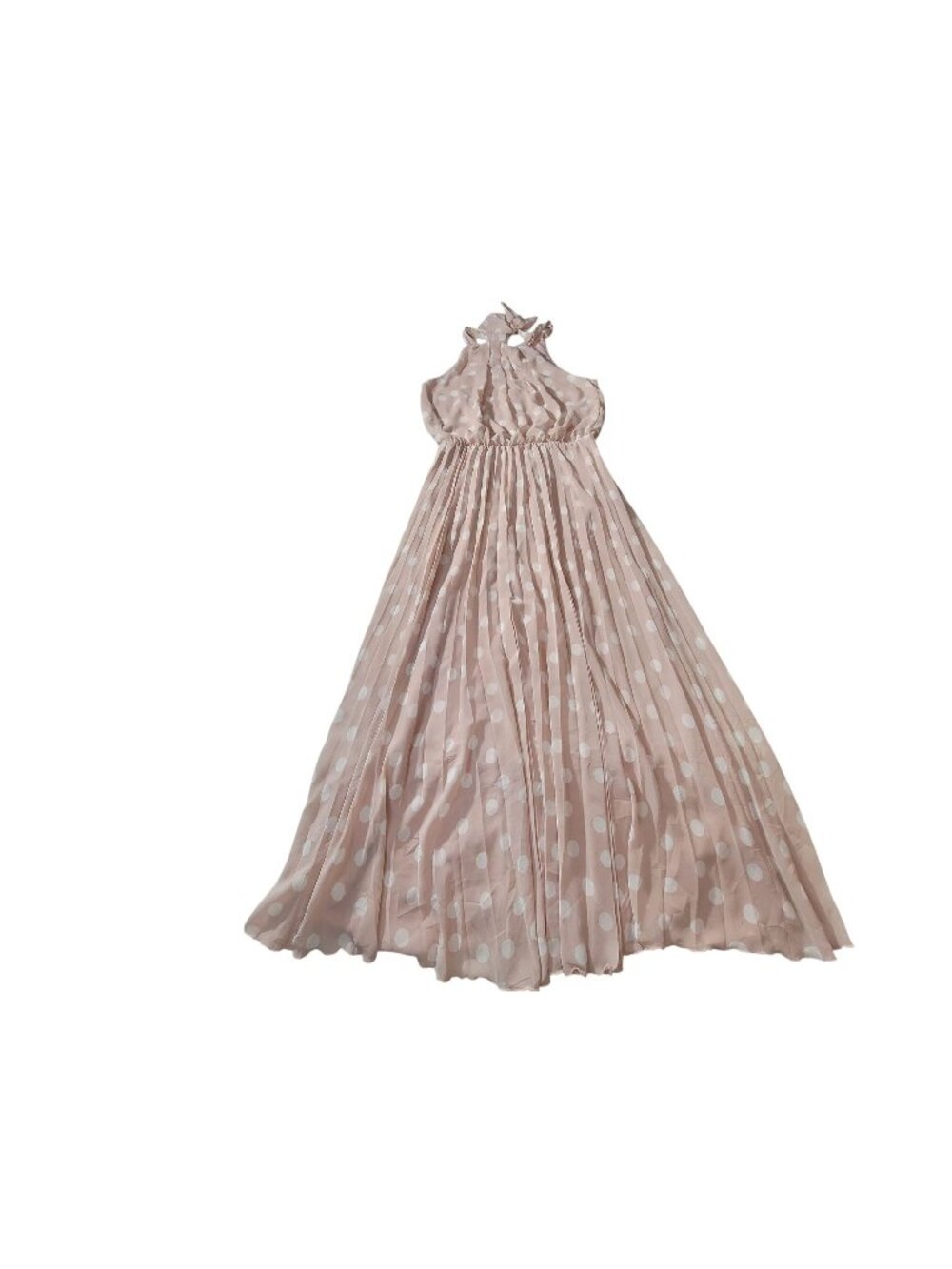 Premier Amour Pink Polka Dot Maxi Dress With Bow Neck Tie 14 Elegant Summer Wear